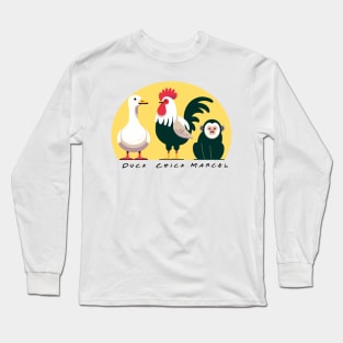 Friends - Marcel, The Chick, The Duck - Version 2 with text Long Sleeve T-Shirt
